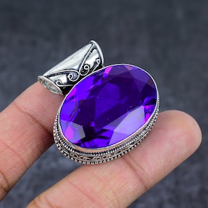 Exquisite Amethyst Pendant, Purple Gemstone Pendant, Pendant, 925 Sterling Silver Jewelry, Birthday Gift, Pendant For Her