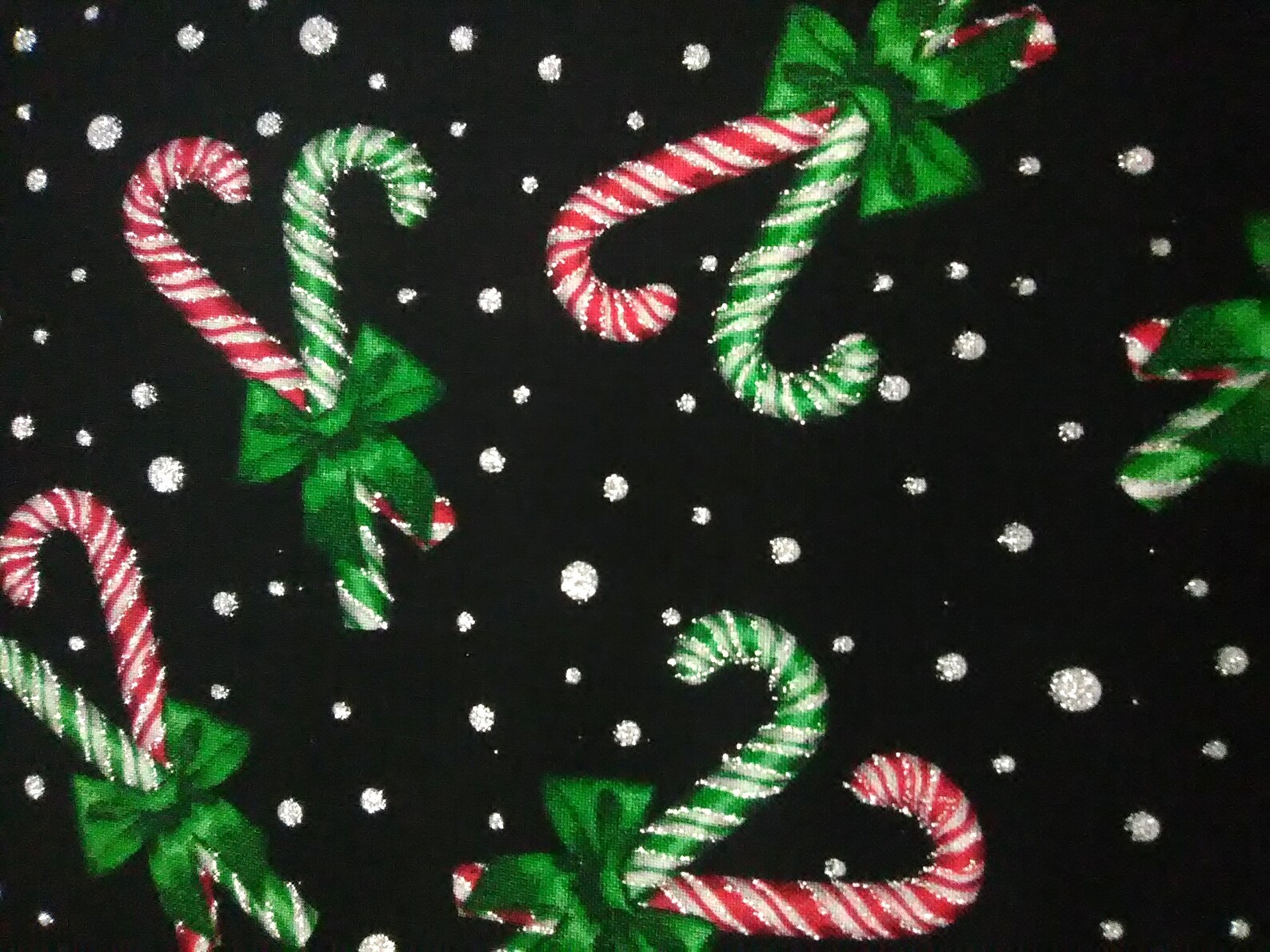 Candy Canes Cotton Fabric 100 Cotton Fabric Christmas Etsy