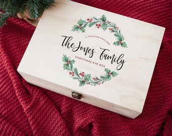 Christmas Eve Box - Christmas Box- Wood Christmas Eve Box - Wooden Box - Christmas
