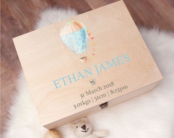 Personalised Baby Gift Keepsake Box - Personalised Baby Gifts For Newborn - Personalised Wooden Memory Box - Printed Memory Box