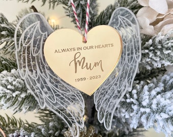 Heaven Tree Ornament | Angel Wings | Tree Decoration | Memorial Ornament | Forever In Our Hearts Ornament