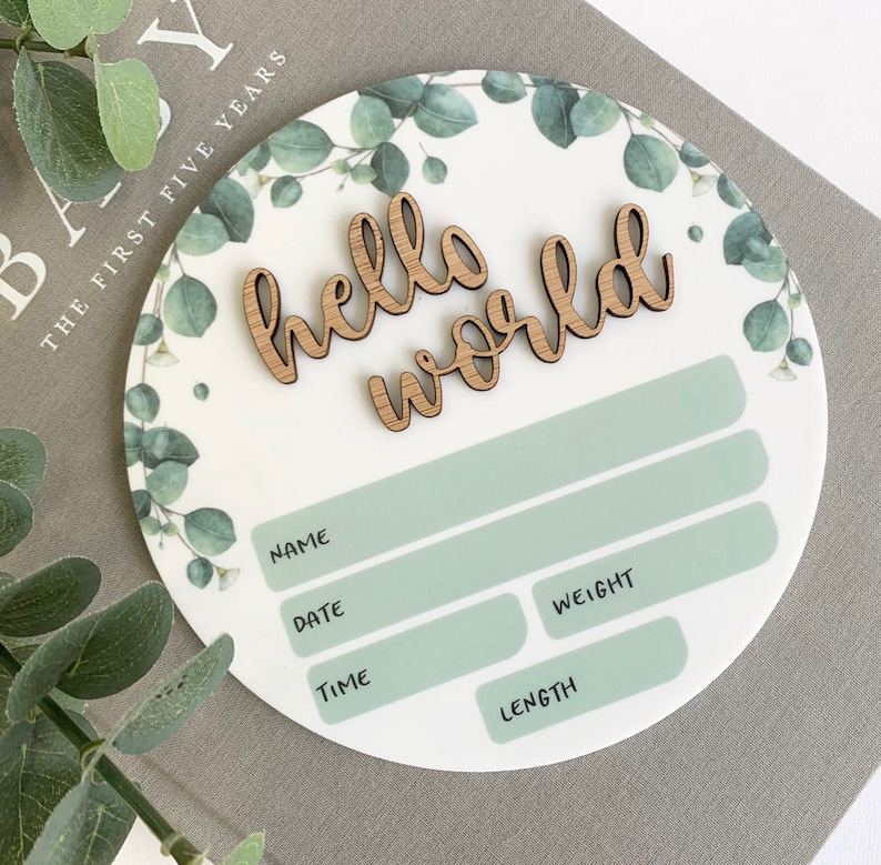 Birth Announcement New Baby Baby Announcement Plaque Etsy