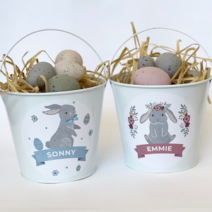 Personalised Easter Bucket | Easter Basket | Egg Hunting | Easter Bunny | Metal Easter Basket