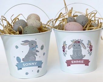 Personalised Easter Bucket | Easter Basket | Egg Hunting | Easter Bunny | Metal Easter Basket