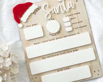 Dear Santa Letter | Letter to Santa | Whiteboard|Dry Erase | Christmas | Christmas Decor