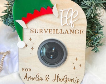 Elf Cam | Elf Surveillance | Santa Camera | Laser Engraved | Christmas | Christmas Decor