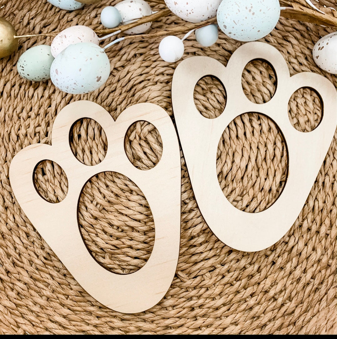 Easter Bunny Footprints Easter Stencil DIY Easter Bunny - Etsy