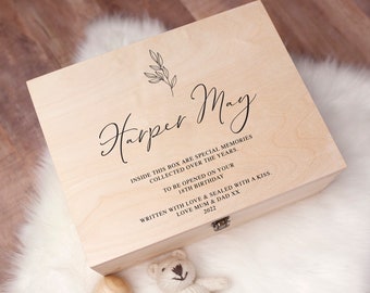 Personalised Baby Gift Keepsake Box - Personalised Time Capsule - Personalised Wooden Memory Box