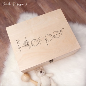 Personalised Baby Gift Keepsake Box - Personalised Baby Gifts For Newborn - Personalised Wooden Memory Box