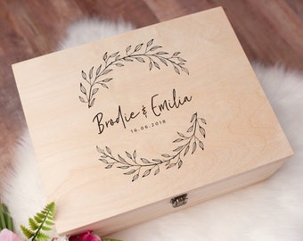 Personalised Wedding Gift Keepsake Box - Personalised Engagement Box - Personalised Wooden Memory Box