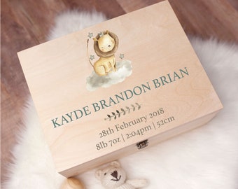 Personalised Baby Gift Keepsake Box - Personalised Baby Gifts For Newborn - Personalised Wooden Memory Box - Printed Memory Box