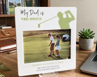 Marco de fotos para el Día del Padre con temática de golf, regalo personalizado para el Día del Padre, regalo para papá.