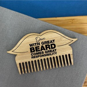 Beard Comb | Personalised Beard Comb | Father's Day Gift | Moustache Comb | Grooming Brush