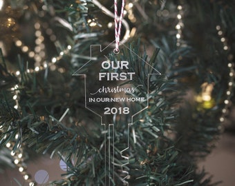 First Home Ornament | Personalised Tree Decoration | Christmas Decorations | New House  |Christmas Tree | First Christmas | Key | House