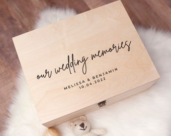 Personalised Wedding Gift Keepsake Box - Personalised Engagement Box - Personalised Wooden Memory Box