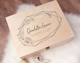 Personalised Baby Gift Keepsake Box - Personalised Baby Gifts For Newborn - Personalised Wooden Memory Box