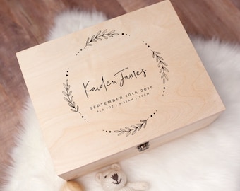 Personalised Baby Gift Keepsake Box - Personalised Baby Gifts For Newborn - Personalised Wooden Memory Box