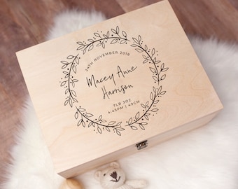 Personalised Baby Gift Keepsake Box - Personalised Baby Gifts For Newborn - Personalised Wooden Memory Box