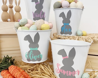 Personalised Easter Bucket | Easter Basket | Egg Hunting | Easter Bunny | Metal Easter Basket