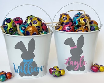 Personalised Easter Bucket | Easter Basket | Egg Hunting | Easter Bunny | Metal Easter Basket