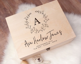 Personalised Baby Gift Keepsake Box - Personalised Baby Gifts For Newborn - Personalised Wooden Memory Box