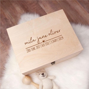 Personalised Baby Gift Keepsake Box - Personalised Baby Gifts For Newborn - Personalised Wooden Memory Box