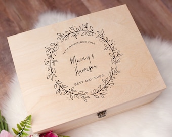 Personalised Wedding Gift Keepsake Box - Personalised Engagement Box - Personalised Wooden Memory Box