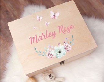 Personalised Baby Gift Keepsake Box - Personalised Baby Gifts For Newborn - Personalised Wooden Memory Box - Printed Memory Box