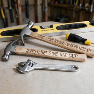 Personalized Hammer | Engraved Wood Handle, Gift for Dad