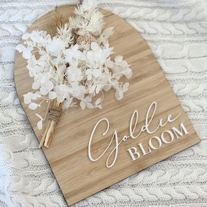 Everlasting Florals | New Baby | Baby Announcement Plaque| Newborn Photo Prop | Floral Dried Flowers