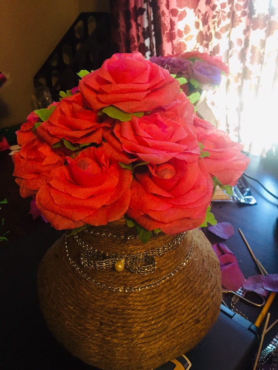 Jute Handmade Flower Vase Etsy
