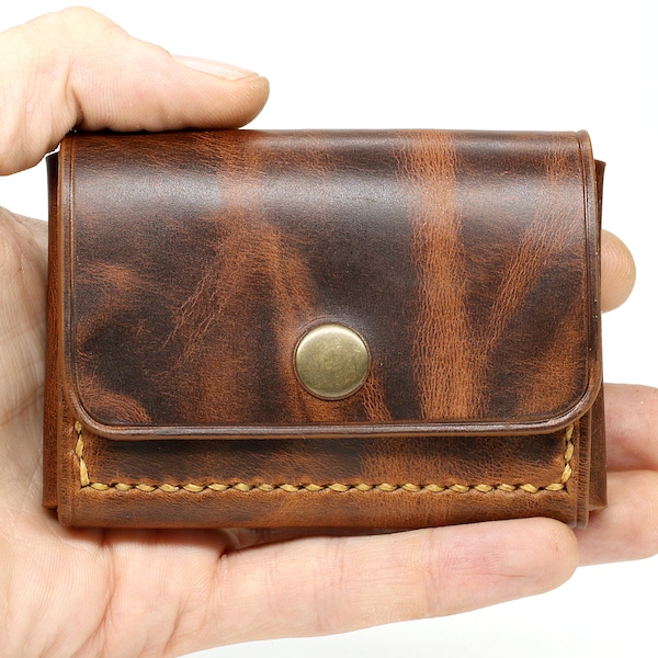 Mini-Portemonnaie aus Leder