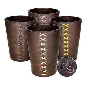 Leder-Würfelbecher Braun