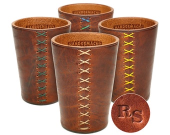 Leder-Würfelbecher Cognac