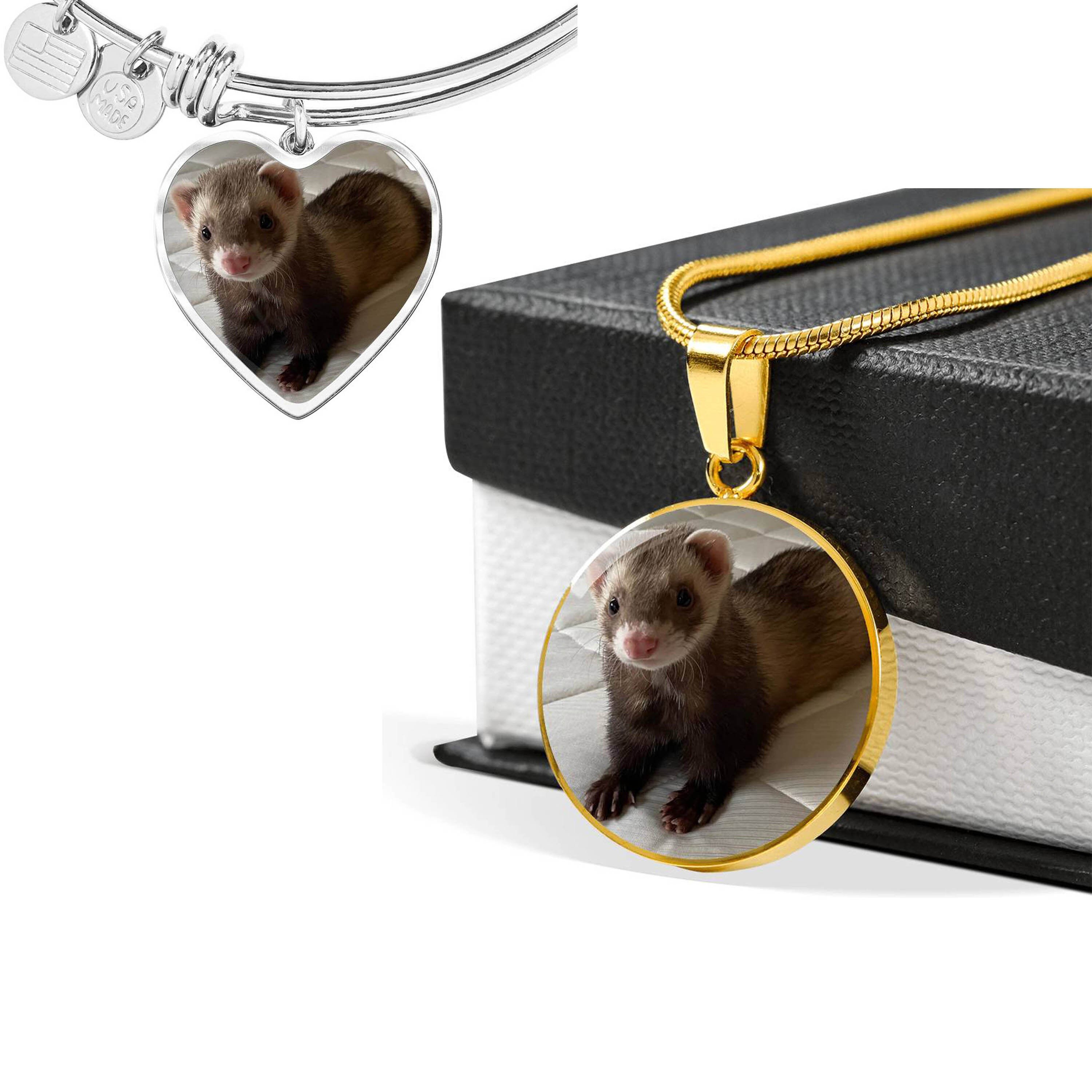 Custom Ferret Necklace Personalized Photo of Ferret Bracelet Etsy