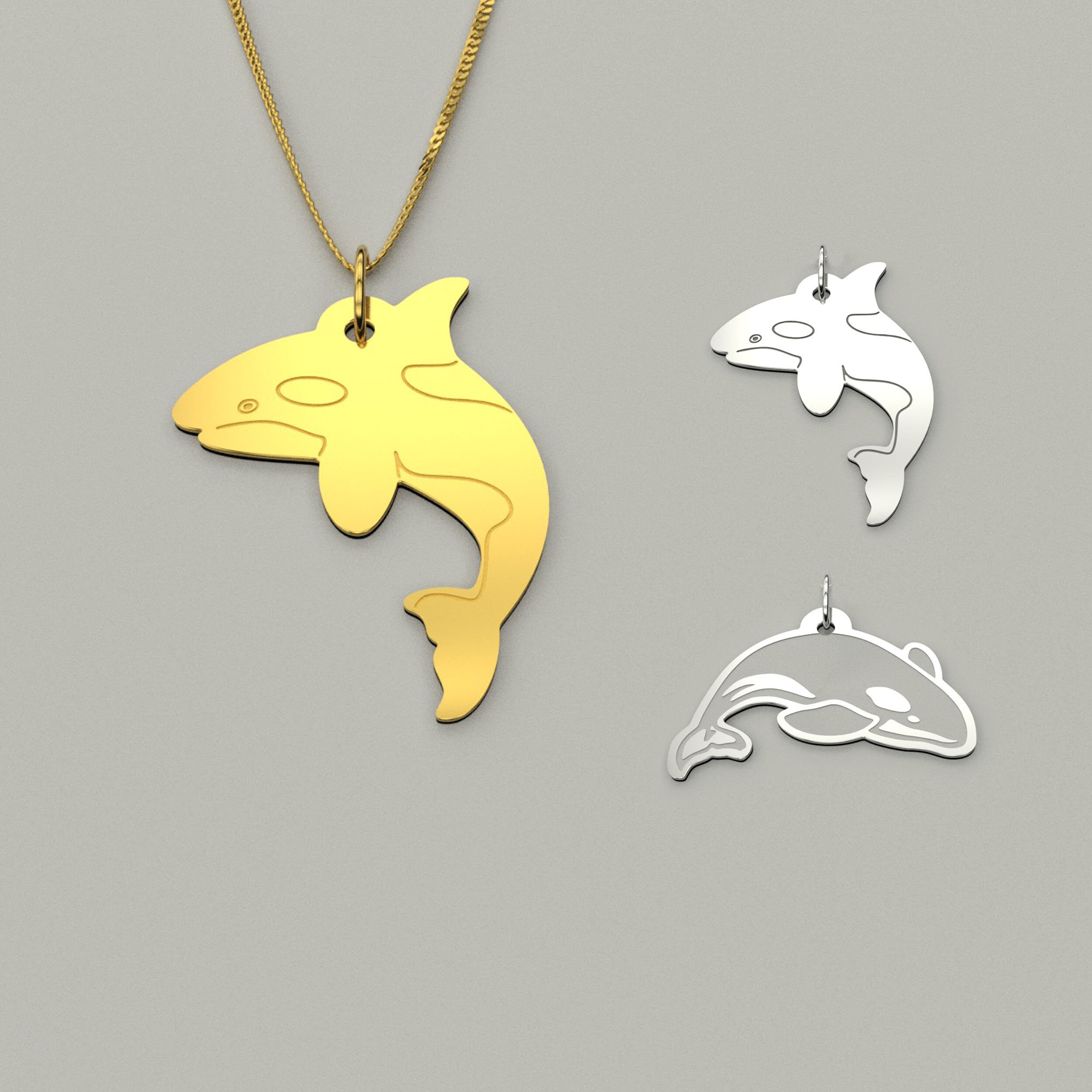 Sterling Silver Orca Necklace for women Killer Whale Necklace Etsy