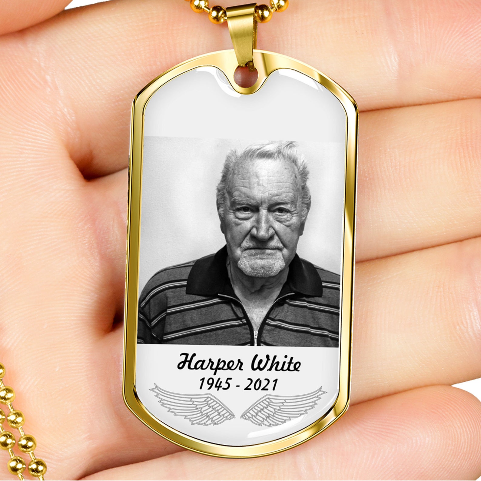 Personalized Memorial Dog Tag Necklace for Men Custom Photo Etsy