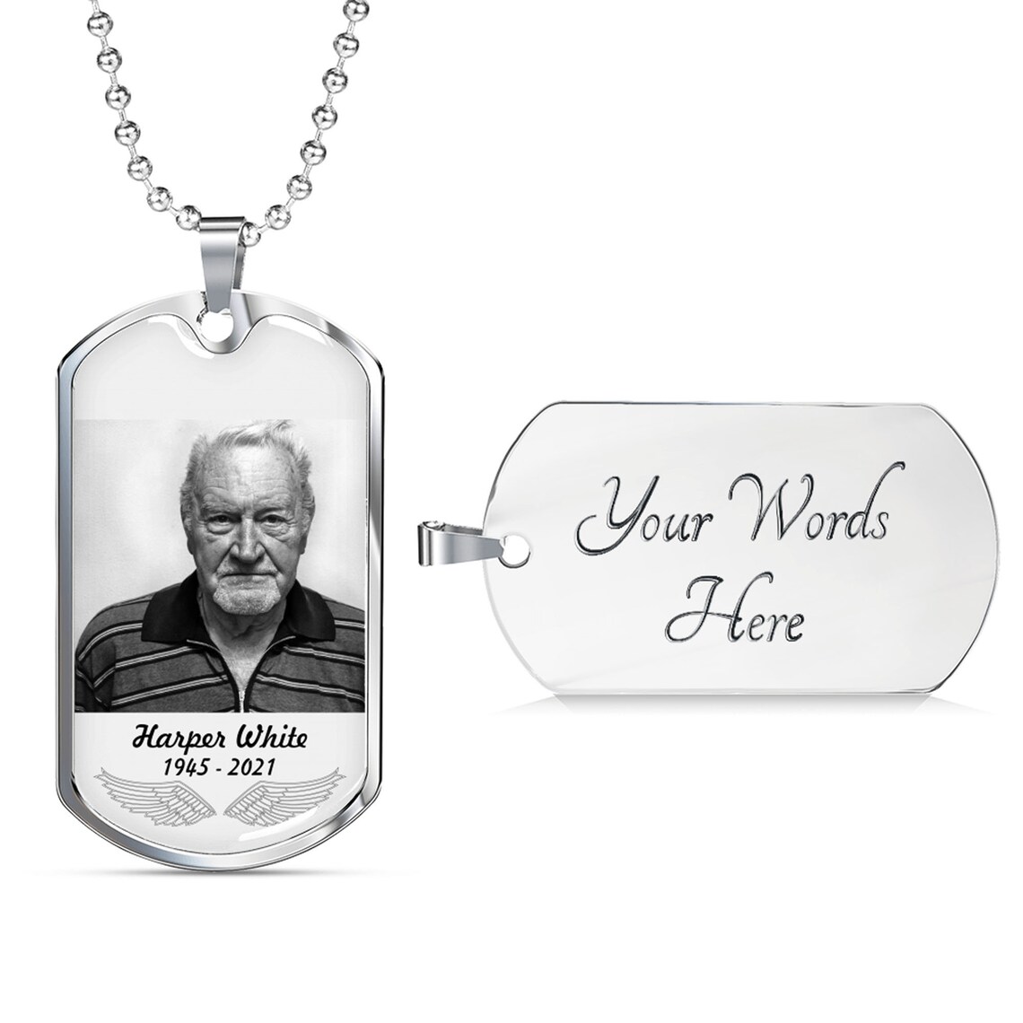 Personalized Memorial Dog Tag Necklace for Men Custom Photo Etsy