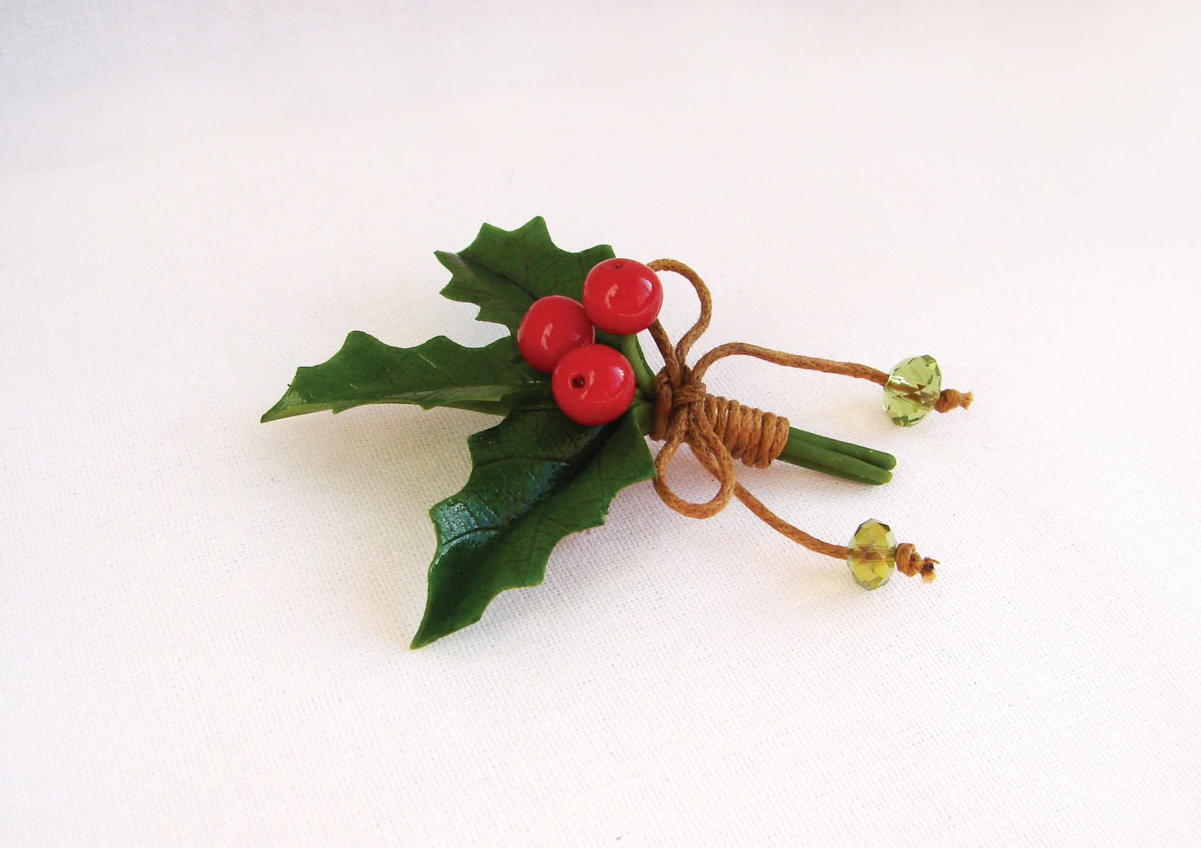 Brosche mit Beeren Holly Symbol weihnachten Weihnachtsbrosche Etsy