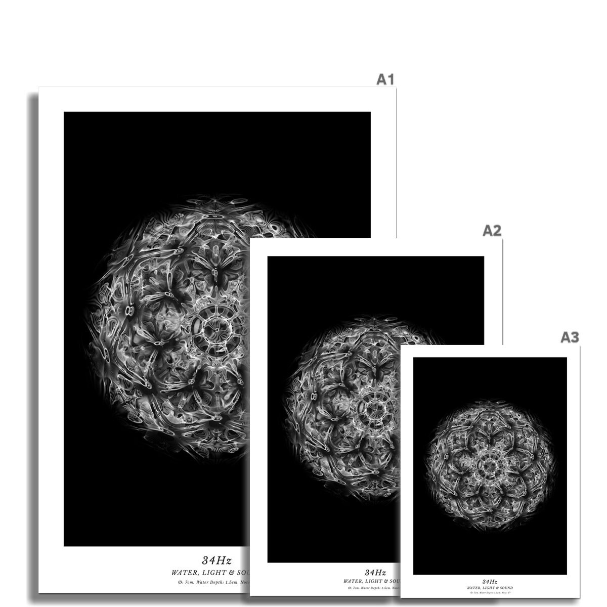 CYMATICS Photography Print - Frequency - 34hz B/W - Etsy