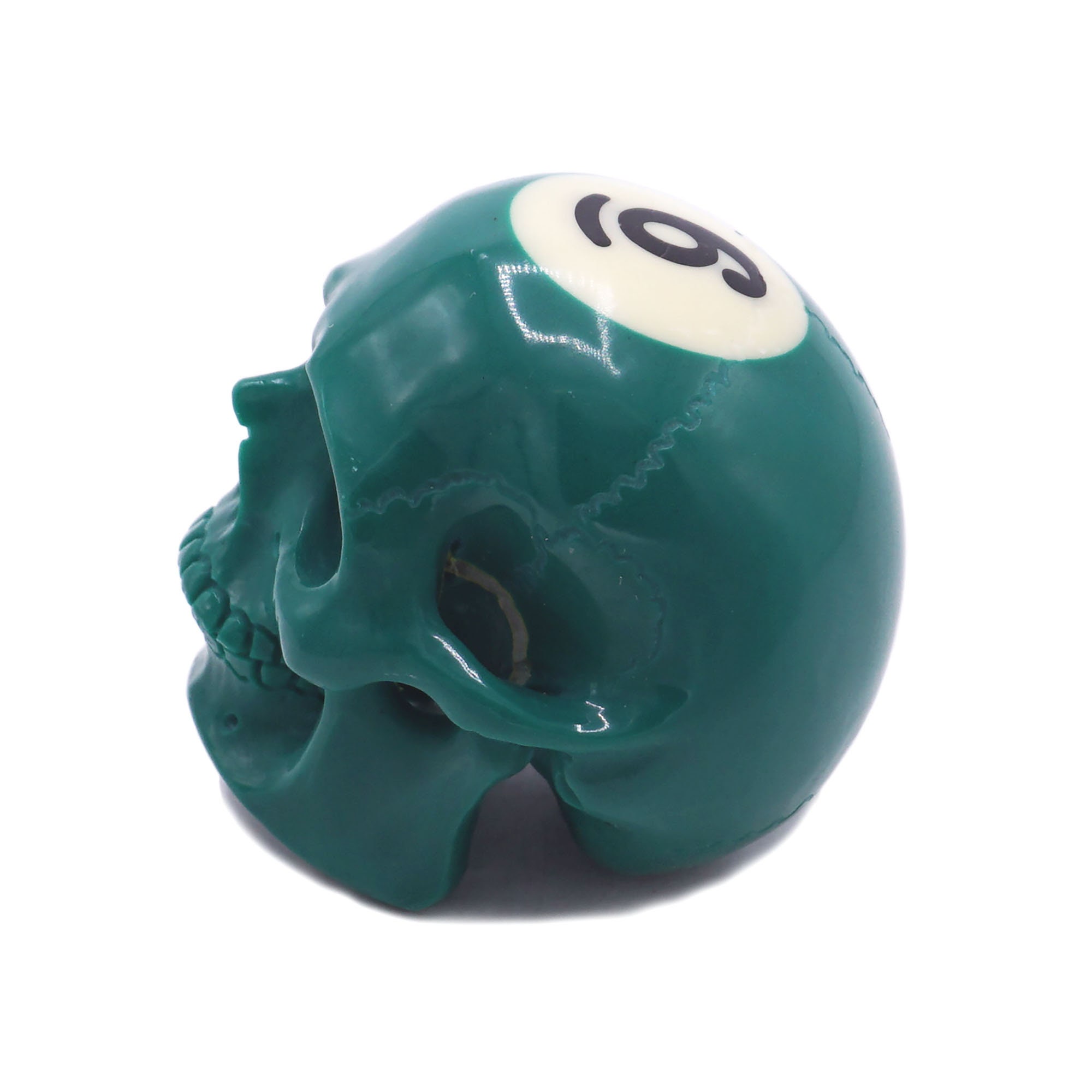 Hand Carved Pool Ball Skull No.6, Green Billiard Skull, Gift Boxed ...