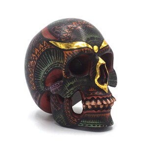 Hand made resin skull, hand painted, tribal skull art, skull homeware,