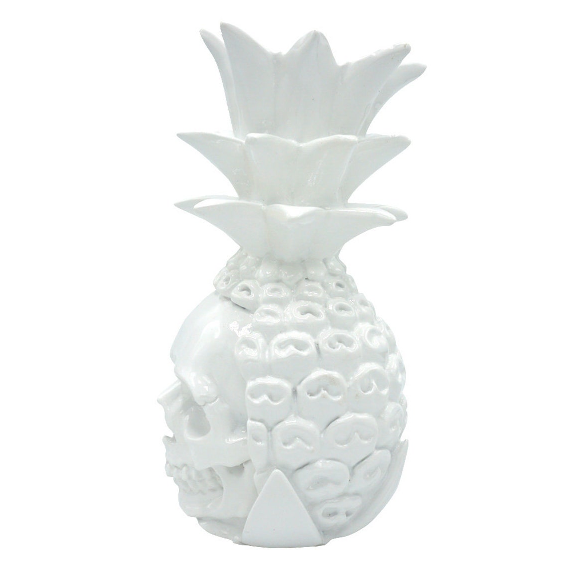 Hand Made Resin Pineapple Skull, Skull Art, Skull Homeware, Kitchen