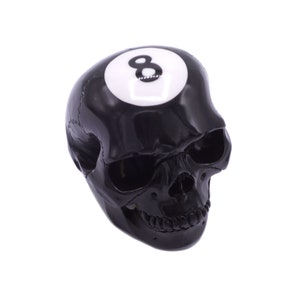 Handgeschnitzter Billardball-Schädel, 8 Ball, Skelettkopf-Billardkugel, Schädelkunst, Schädel-Haushaltsware, Nr. 8