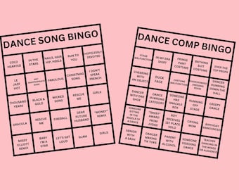 Printable Dance Competition Bingo & Song Bingo Card PDF Instant Download Popular Trending Dancer
