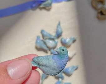 Handmade Ceramic Pigeon Ornament, Bird Trinket, Stocking Filler