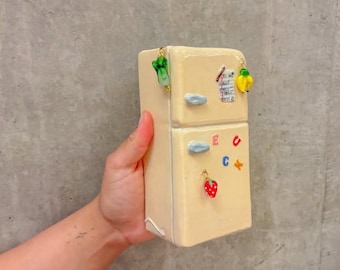 Handmade Ceramic Fridge Jar – Quirky Pottery Storage, Whimsical Kitchen Decor