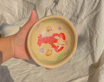 Hand Painted Bowl, handmade, novelty kitchenware, custom, hand painted ceramics