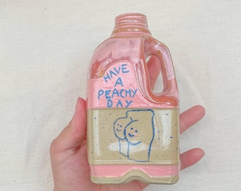 Handmade Milk Jug Vase, Novelty Kitchen Decor, Funny Ceramics