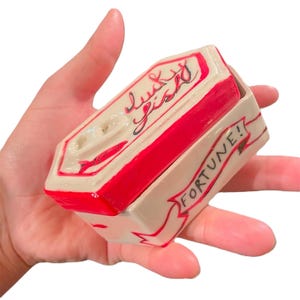 Lucky Fish Ceramic Sardine Tin, handmade, novelty kitchenware, custom, hand-painted, ceramics
